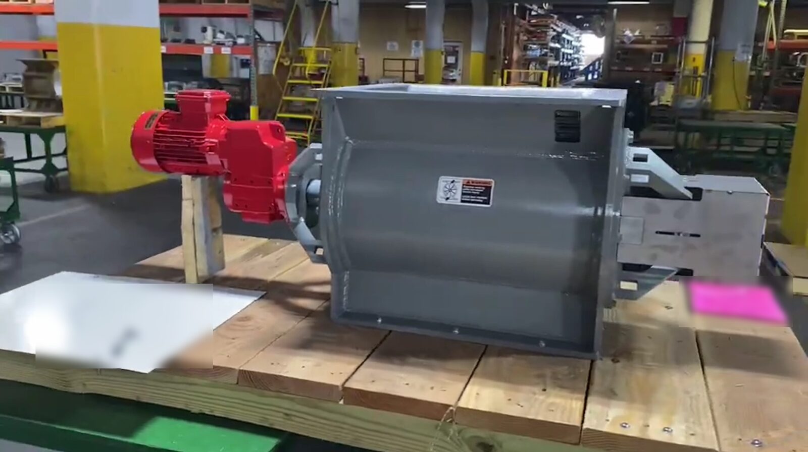 New bespoke rotary airlock with red geared motor