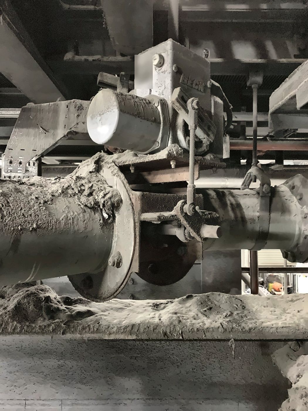Beck electric actuator on a biomass boiler underfire air damper