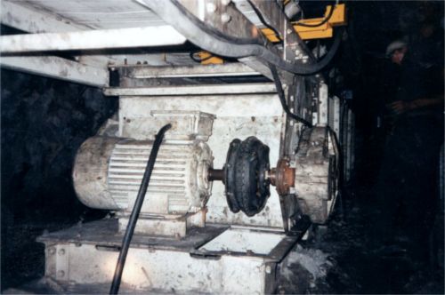 Fluid coupling on an underground conveyor drive