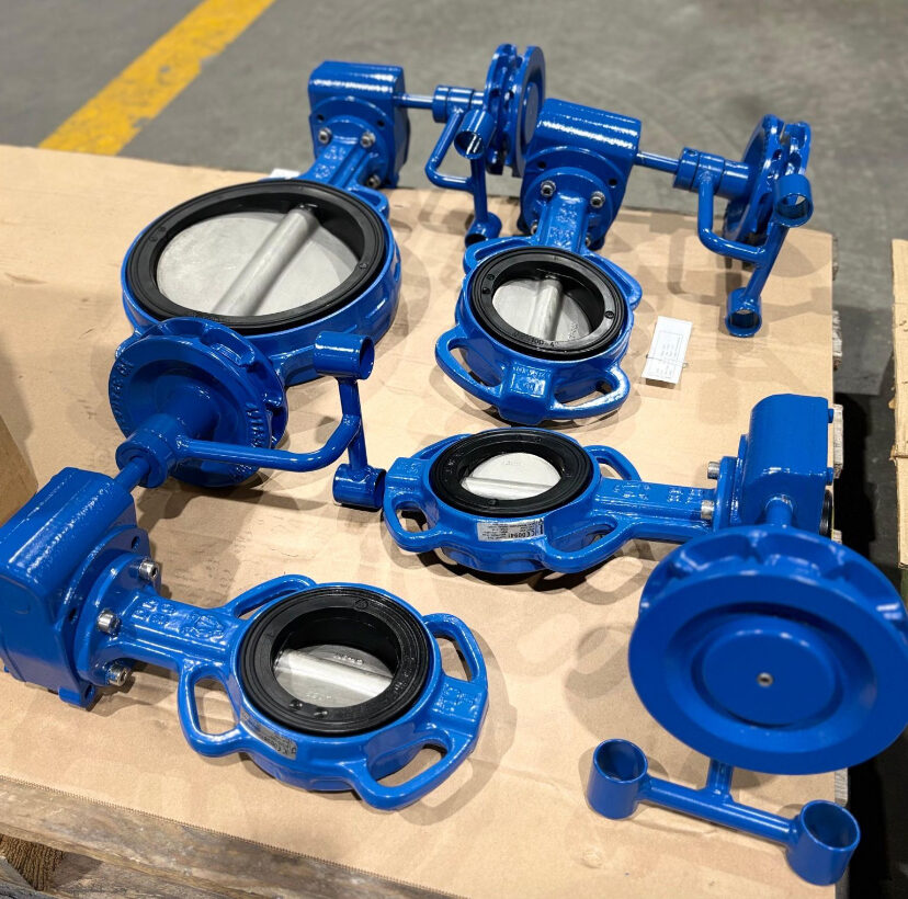 Vamein wafer butterfly valves with gearbox operators