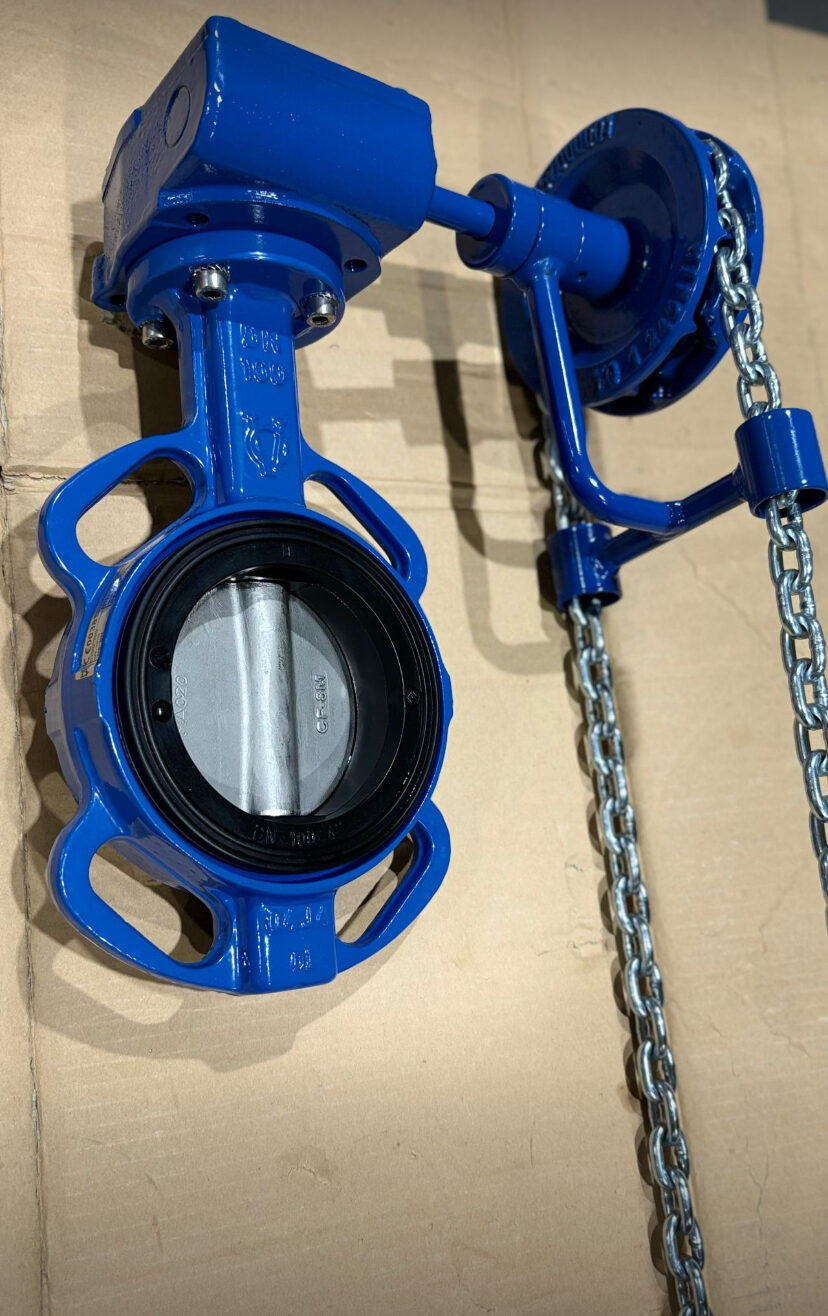Vamein wafer butterfly valve with stainless disc and chain wheel gearbox
